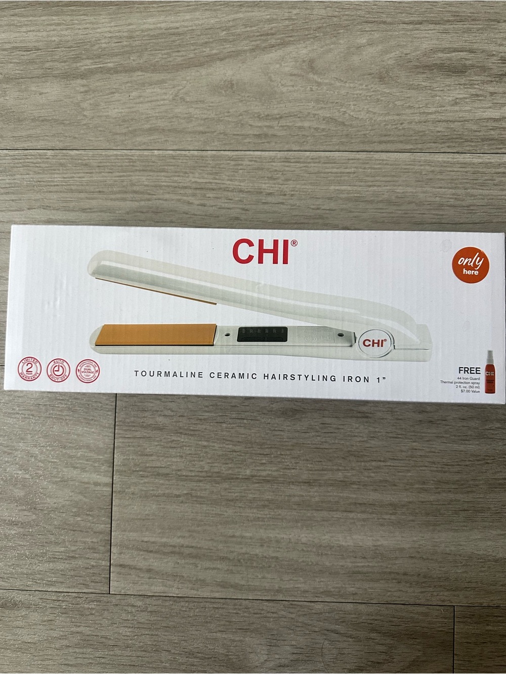 CHI Tourmaline Ceramic 1" Flat Iron - White